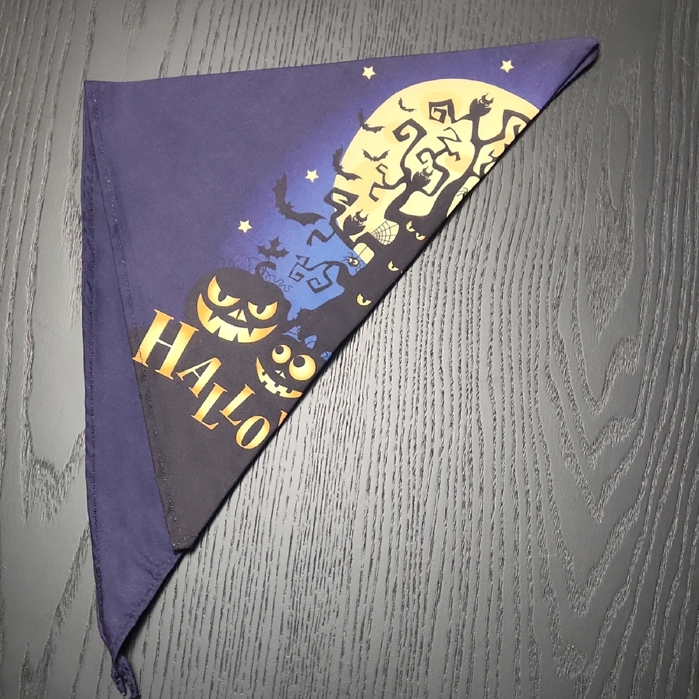 Halloween Moon and Pumpkin Pet Bandana